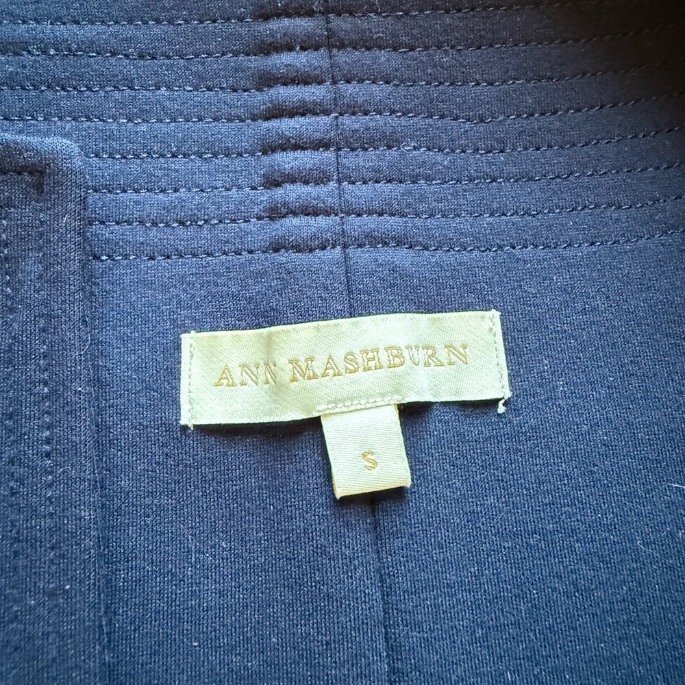 ANN MASHBURN Deep Blue Thick Rayon Dress - size small - - Picture 7 of 10